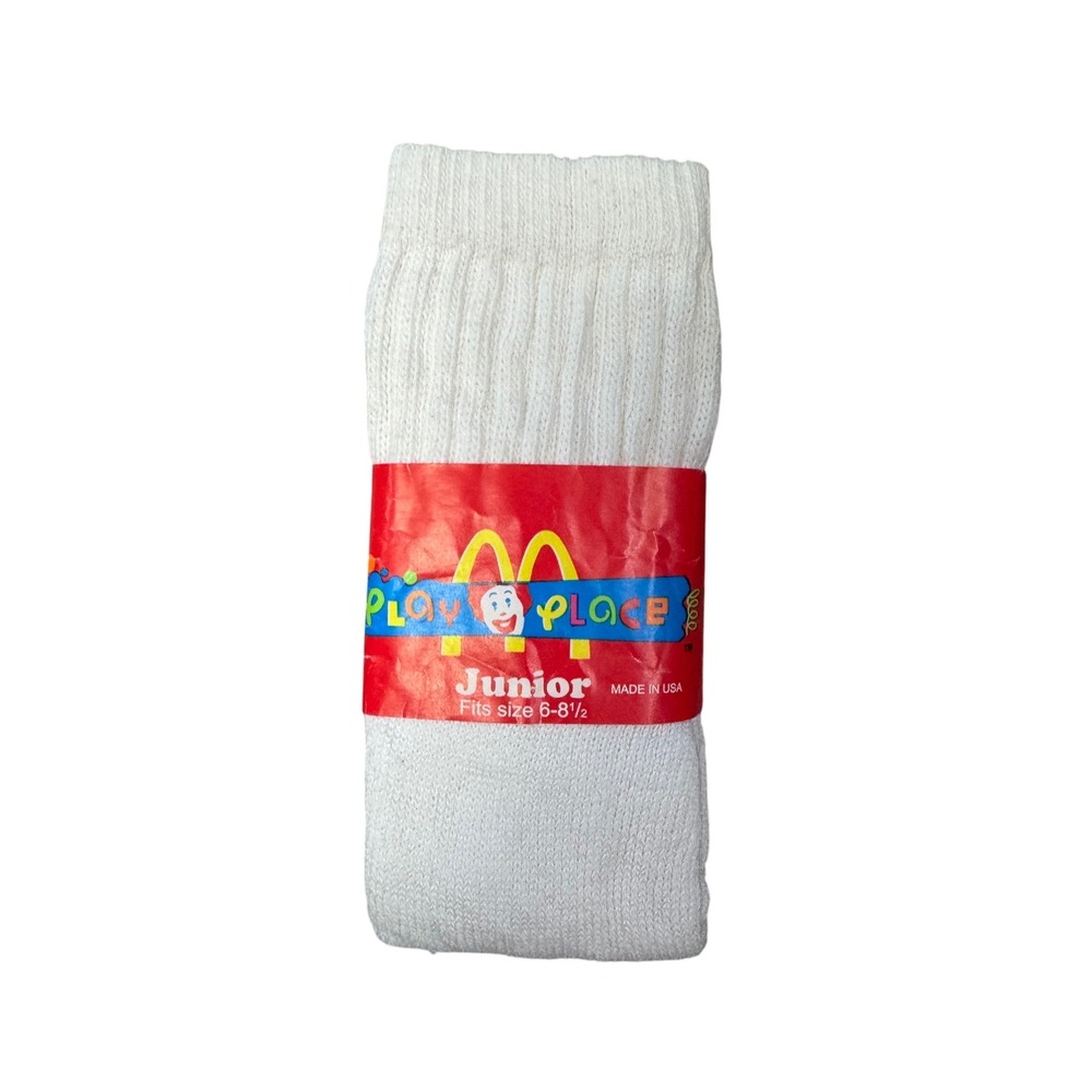 Vinatge‎ McDonalds Play Place White Socks 3-7 Years Made in USA